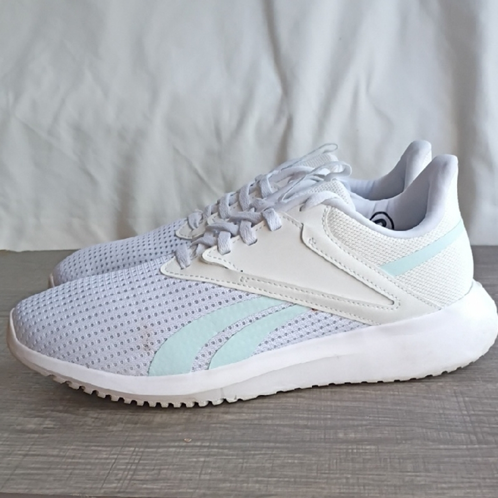 Reebok White and Light Teal Athletic Shoes